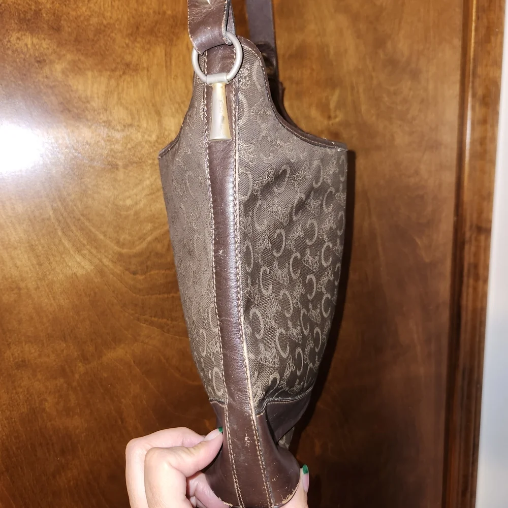 Celine Chocolate Brown Denim Canvas Hobo - Picture 4 of 13